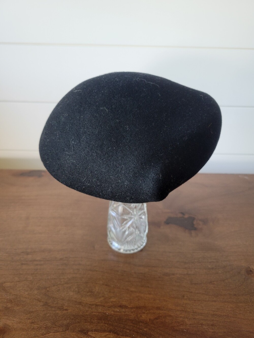 Vtg Merrimac Black Wool Felt Hat Body Capeline Hood Blank Unblocked Millinery